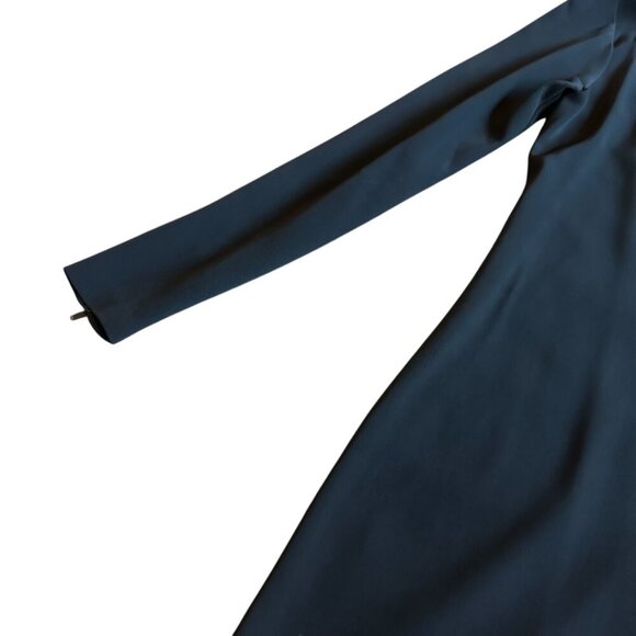 Theory Black Sheath Dress Long Sleeve w/ Zip High Neck Stretch Size 0 Women's - Picture 4 of 12